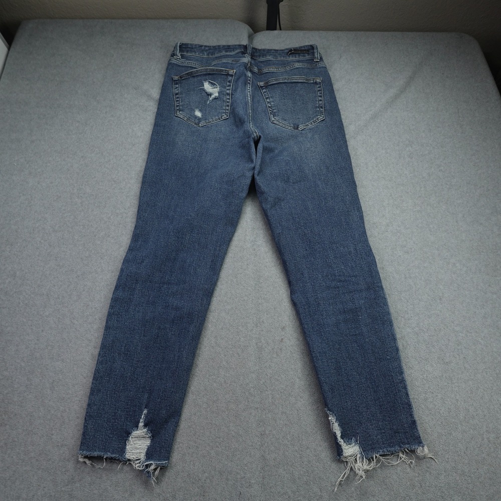 Risen Jeans Womens 30/11 Blue Distressed Straight Raw Hem Denim‎ High Rise - Picture 3 of 14